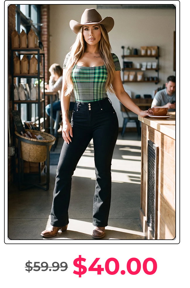 Butt Lifting High Waisted Stretch Bootcut Jeans Black