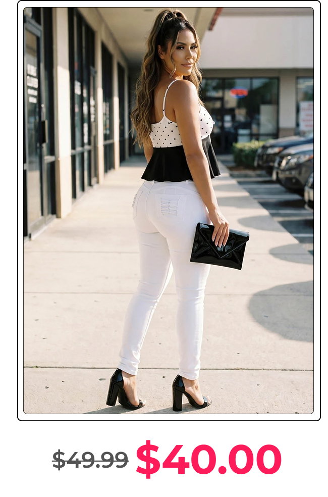 MX JEANS White Butt Lift High Waisted Stretch Skinny Jeans