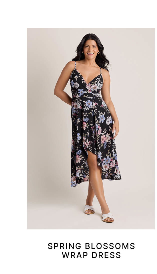 Spring Blossoms Wrap Dress
