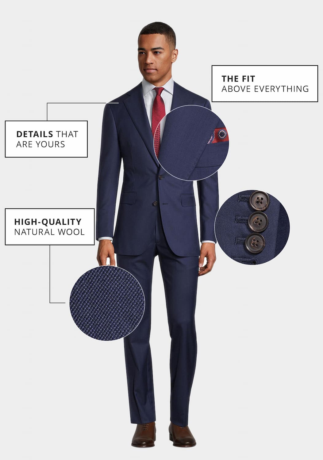 What makes a navy suit strong: