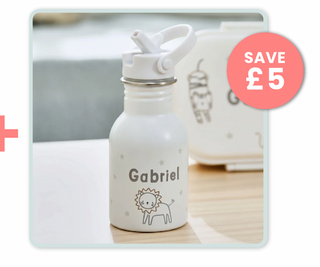 Personalised Big Cats Neutral Water Bottle