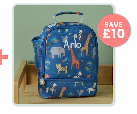 Personalised Navy Really Wild Compartment Lunchbag