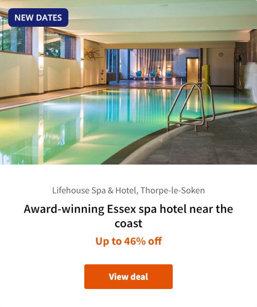 Award-winning Essex spa hotel near the coast
