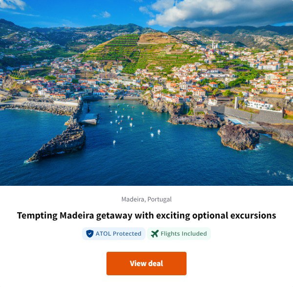 Tempting Madeira getaway with exciting optional excursions