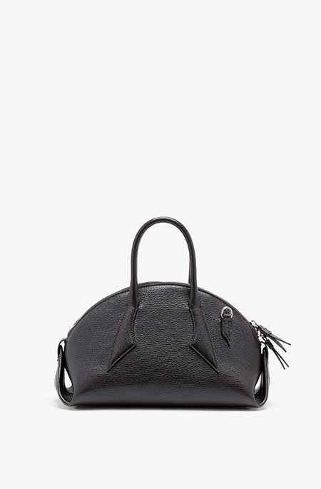 Small Bowler Bag in Shiny Goat in Ebony