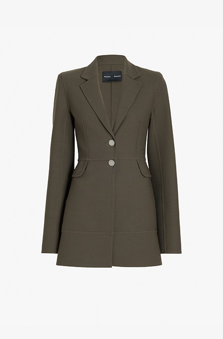 Maera Jacket in Bi-Stretch Double Wool in Earth