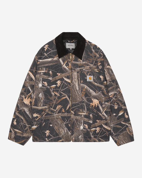 Carhartt WIP OG Detroit Jacket (Winter) | Black Camo Feather Tree (Heavy Stone Wash)