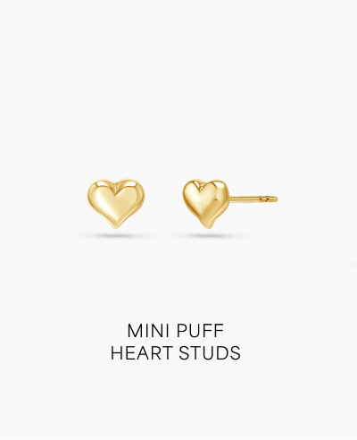 Mini Puff Heart Studs