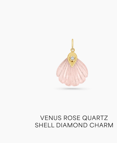Venus Rose Quartz Shell Diamond Charm