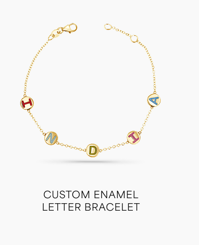 Custom Enamel Letter Bracelet