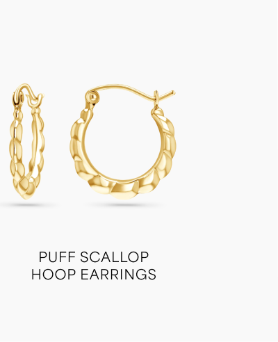 Puff Scallop Hoop Earrings