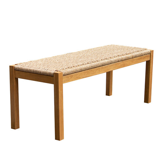 Hearth Teak Wood and All Weather Wicker Outdoor Patio Bench
