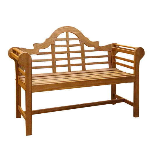 Crag Teak Wood Camelback Outdoor Patio Bench
