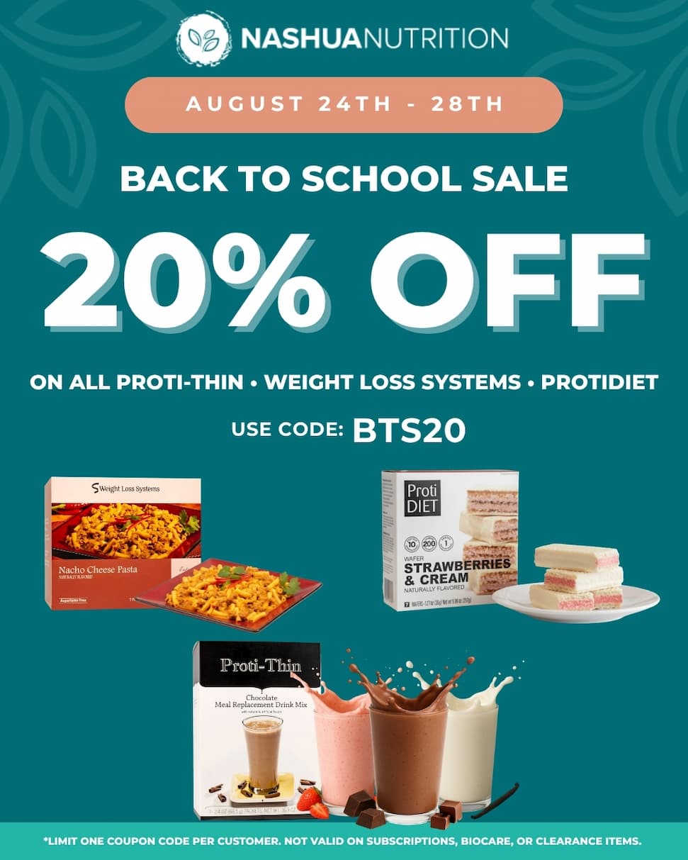 Final day — 20% off Proti-Thin, ProtiDiet and Weight Loss Systems ends tonight at 11:59 PM ET with code BTS20.