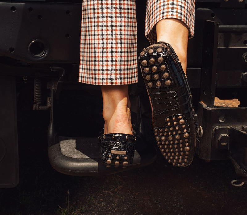 Henley Boat Shoe Driver  Black Patent Croc