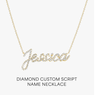 Diamond Custom Script Name Necklace