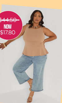 Stretch Crepe Peplum Top
