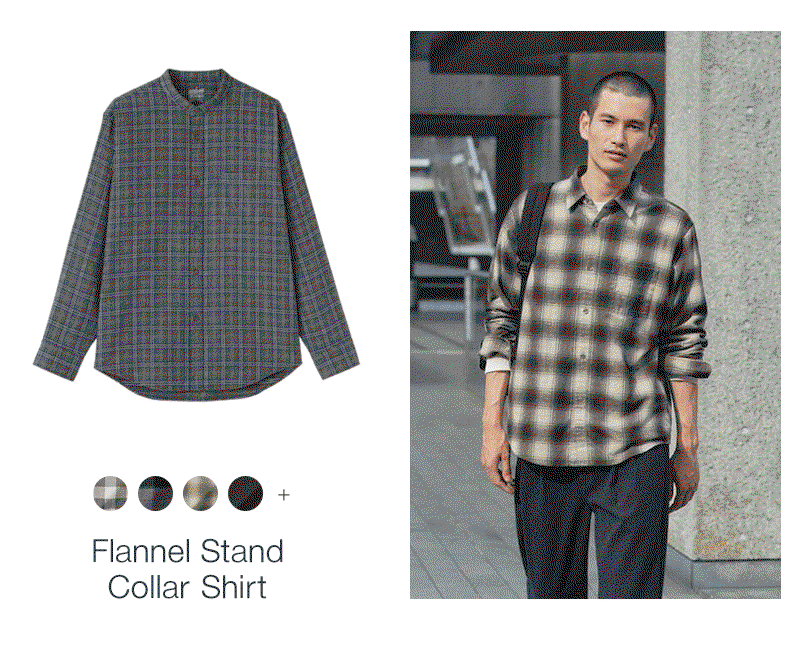 Shop Flannel Stand Collar Shirt 