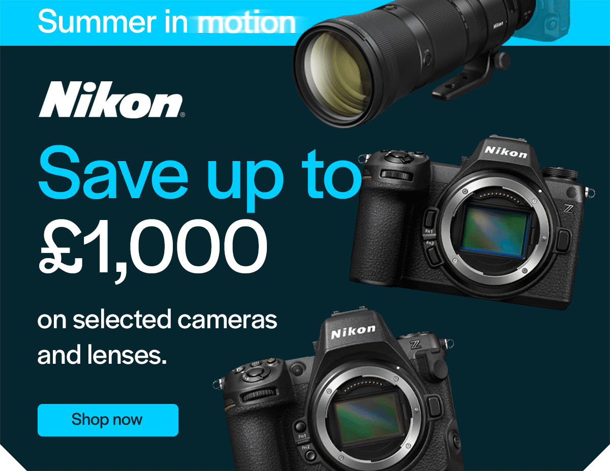 Save up to £1000 on selected Nikon cameras and lenses.