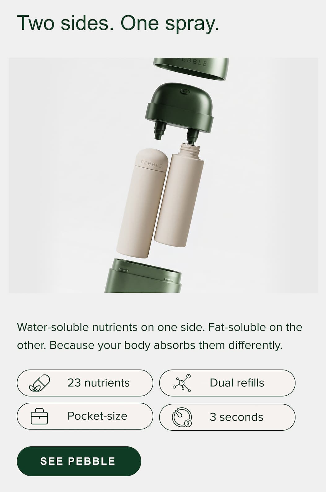 Water-soluble nutrients on one side. Fat-soluble on the other. Because your body absorbs them differently.