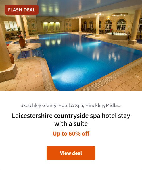 Leicestershire countryside spa hotel stay with a suite