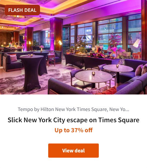 Slick New York City escape on Times Square