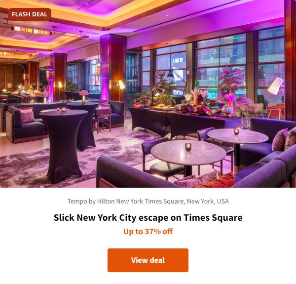 Slick New York City escape on Times Square