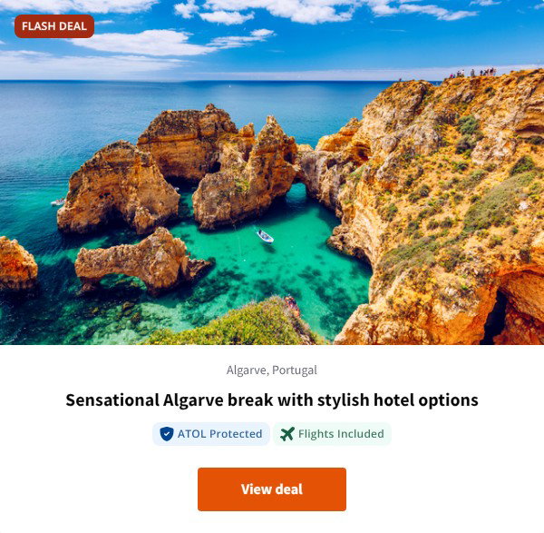 Sensational Algarve break with stylish hotel options