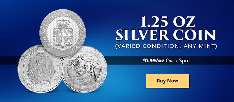 ON SALE: 1.25 oz Silver Coin (Varied Condition, Any Mint)
