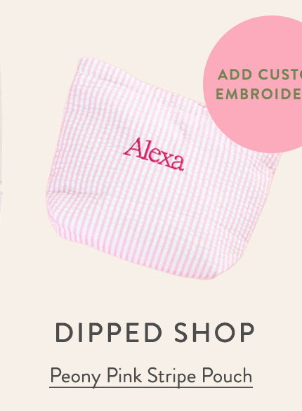Peony Pink Stripe Pouch 