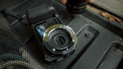 GoPro camera body with lens mount exposed.