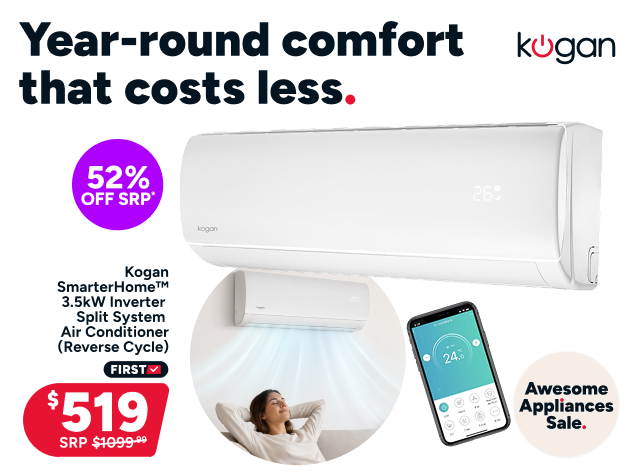 Kogan SmarterHome™ 3.5kW Inverter Split System Air Conditioner (Reverse Cycle)