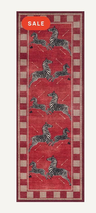 Zebras Red Rug