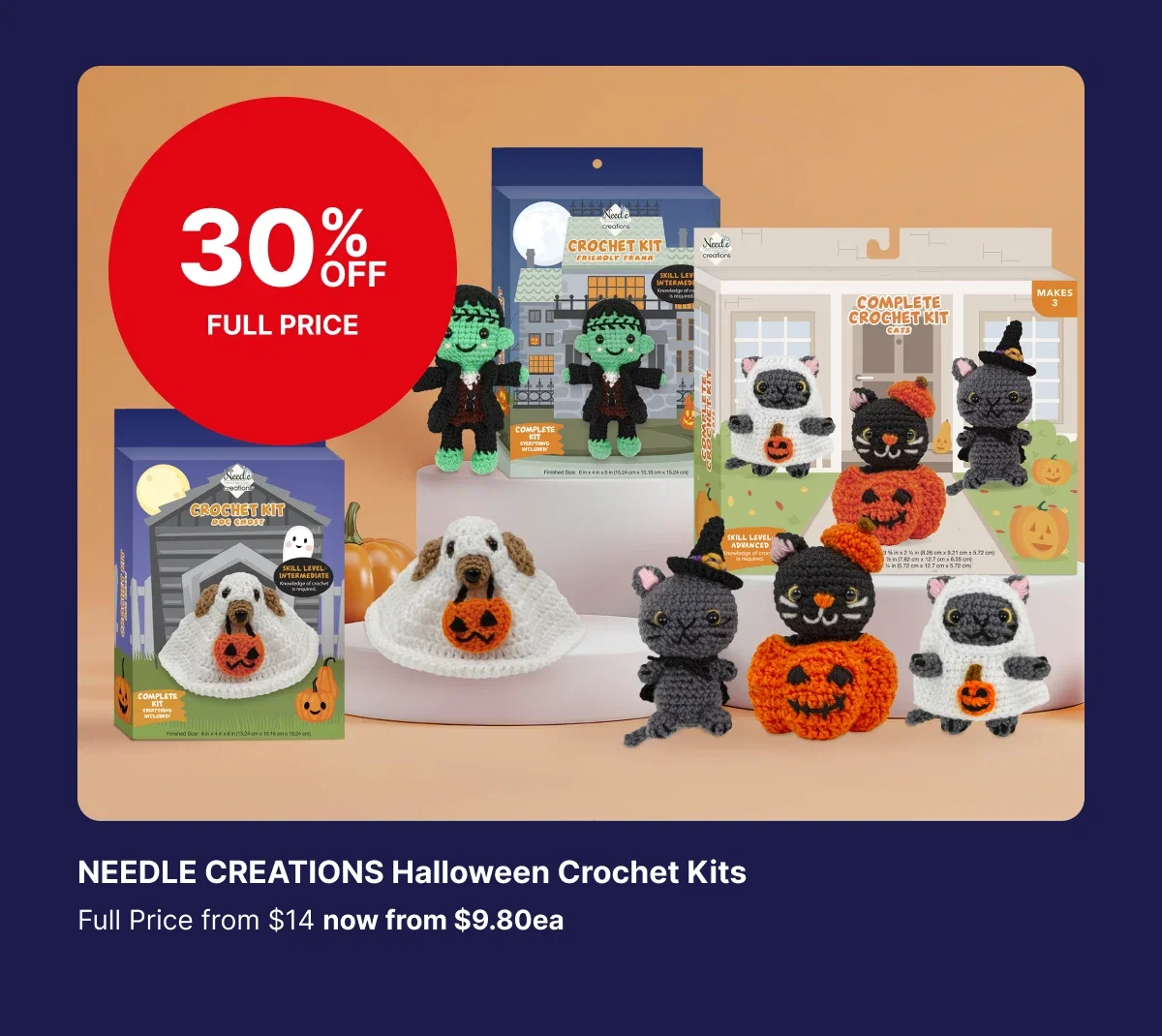 Needle creations halloween crochet kits