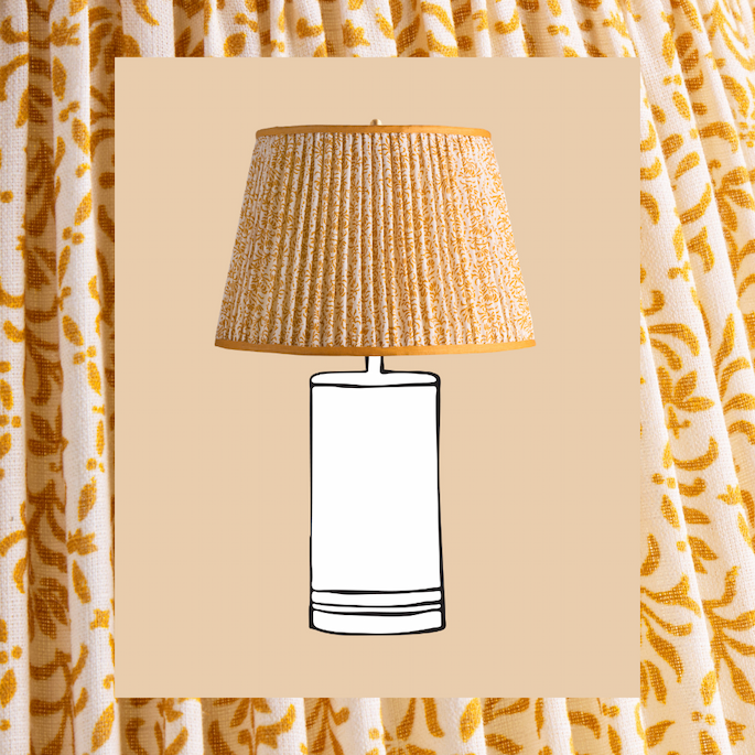 18 inch straight empire shade in yolk 'posy' linen by ellen merchan