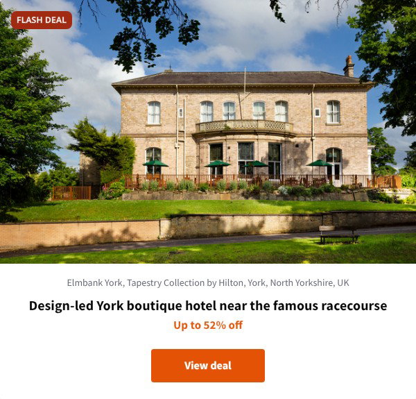 Design-led York boutique hotel near the famous racecourse
