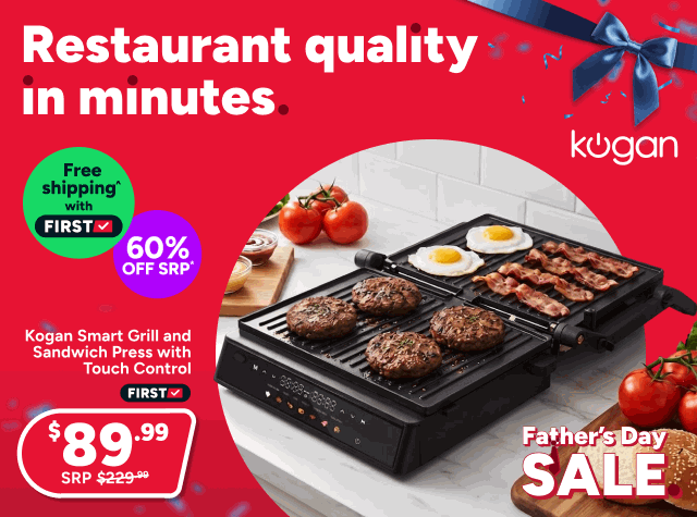 Kogan Smart Grill and Sandwich Press with Touch Control