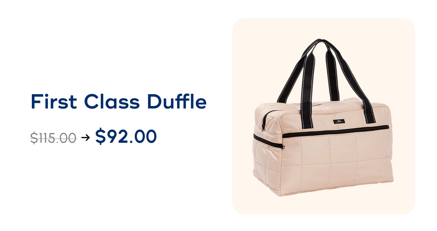 First Class Duffle. $115.00 → $92.00