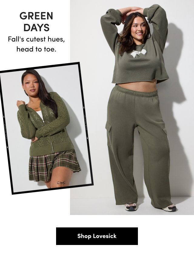 Green Days | Fall's cutest hues, head to toe. | Shop Lovesick >