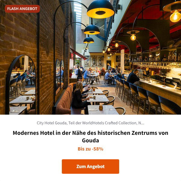 Modernes Hotel in der Nähe des historischen Zentrums von Gouda