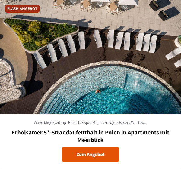 Erholsamer 5*-Strandaufenthalt in Polen in Apartments mit Meerblick