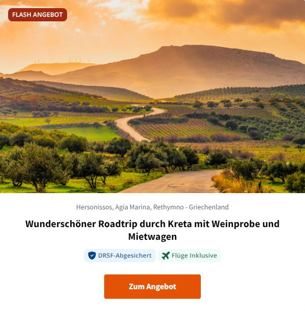 Wunderschöner Roadtrip durch Kreta mit Weinprobe und Mietwagen