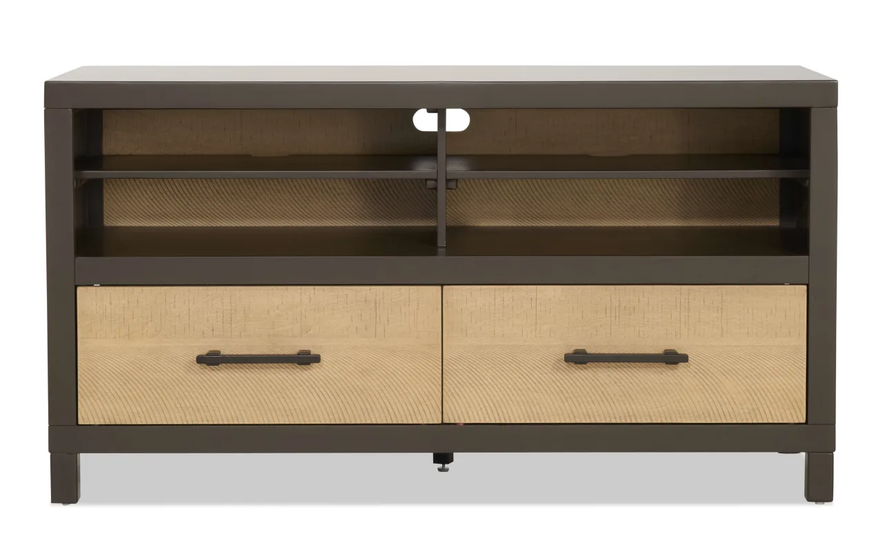 Fusion 50'' Brown & Natural Fully Assembled Storage TV Stand