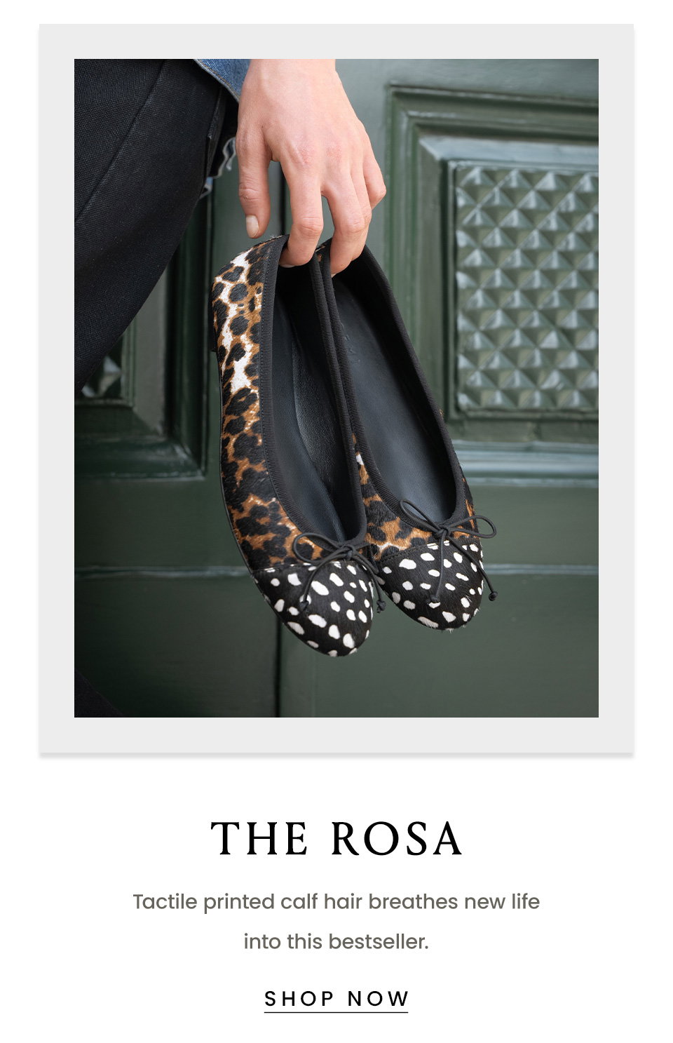 The Rosa | Tactile printed calf hair breathes new life into this bestseller. < Shop Now > 