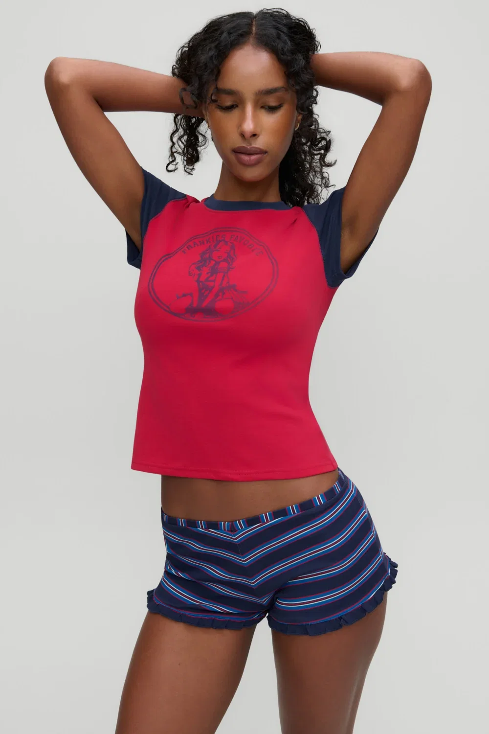 Image of Eva Cotton Ribbed Tee - Letterman