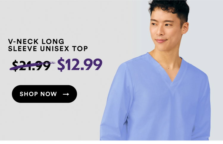 No-Pocket V-Neck Long Sleeve Unisex Top | $12.99 | Shop Now