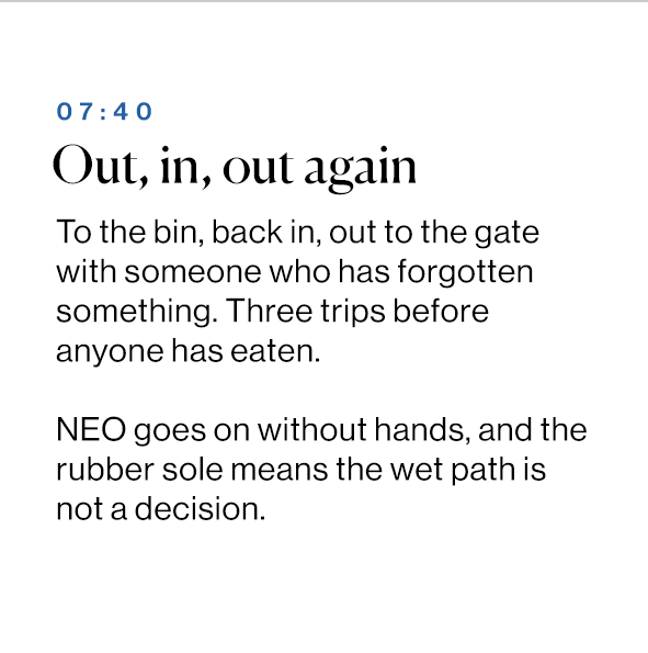 Out, in, out again