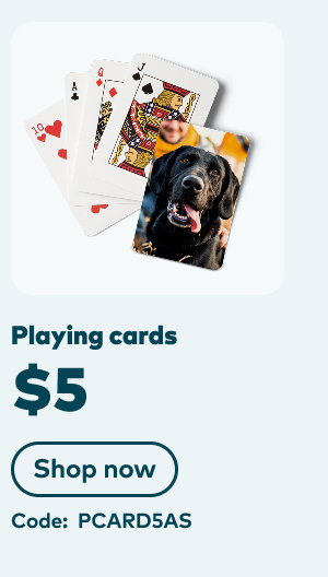 $5 playing cards. Code: PCARD5AS. Shop now.