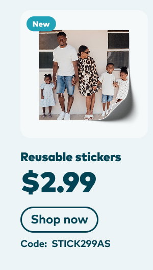 NEW reusable stickers $2.99. Code: STICK299AS. Shop now.