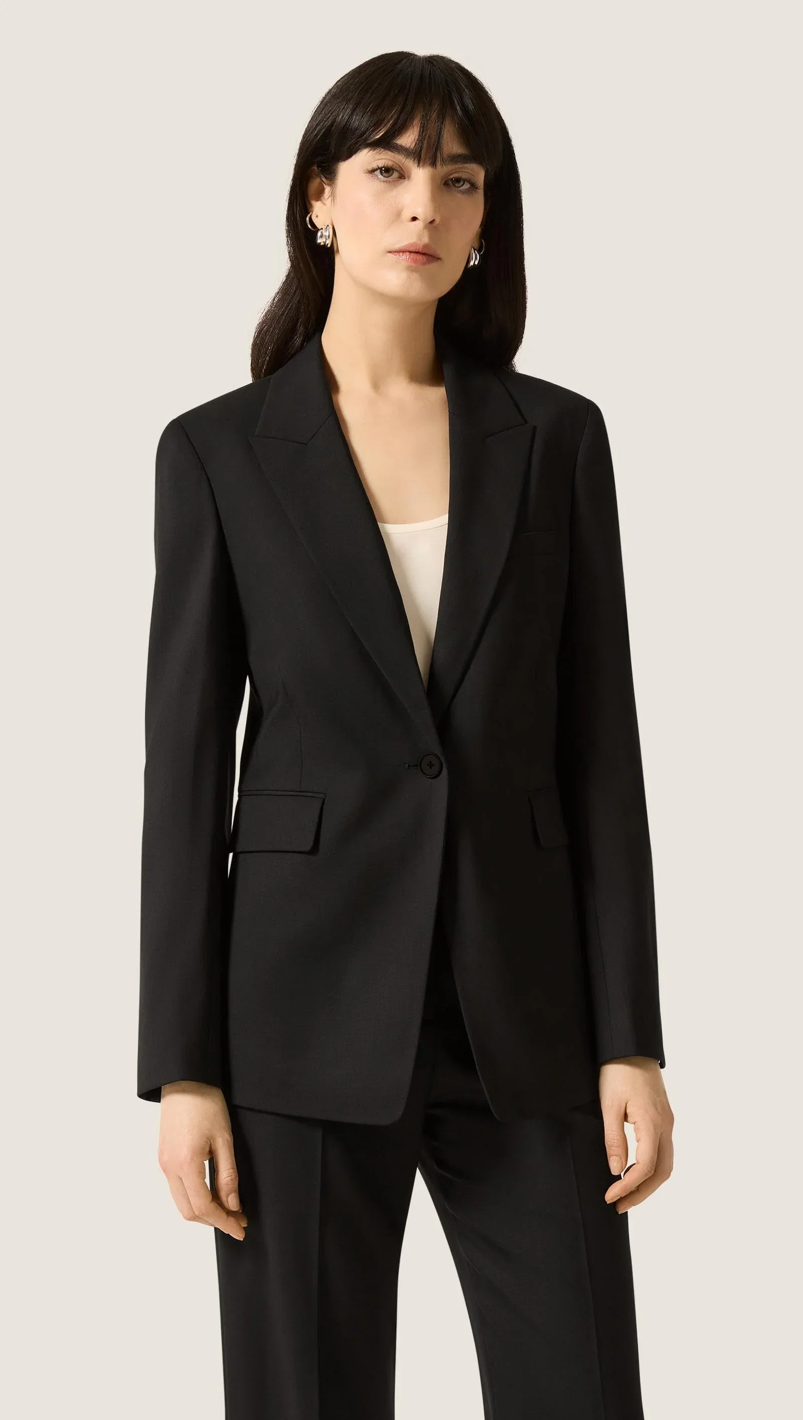 Image of Single Button Blazer in Seasonless Wool | Black